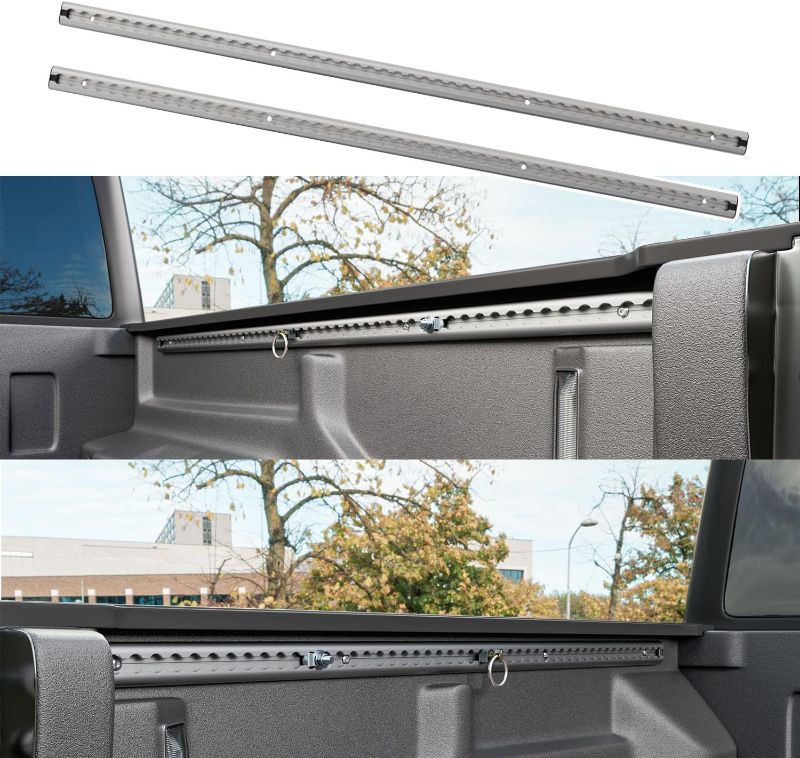 Photo 1 of Side Trail Rail System Compatible with 2020-2025 Jeep Gladiator Truck Bed Rail System Tie Down Rail Replacement for 2020-2025 Jeep Gladiator Accessories (Side Trail Rail)

