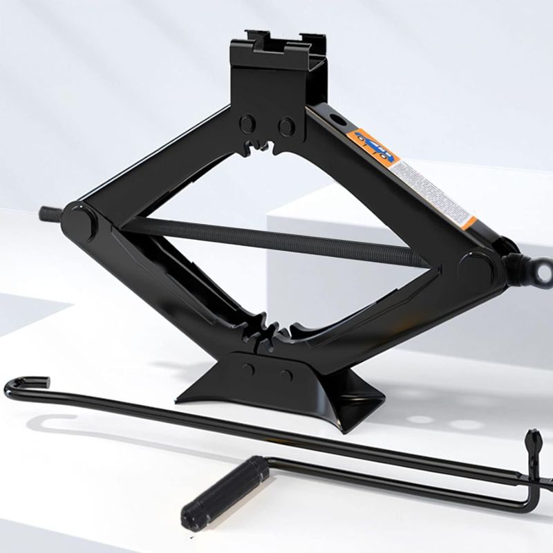 Photo 1 of Scissor Jack for Car-3.0Ton(6614lbs) ?Car Jack Kit-Tire Jack?Portable,?deal for SUV and Auto-with Crank Handle?Heavy Duty Material,Black (3.0T)
