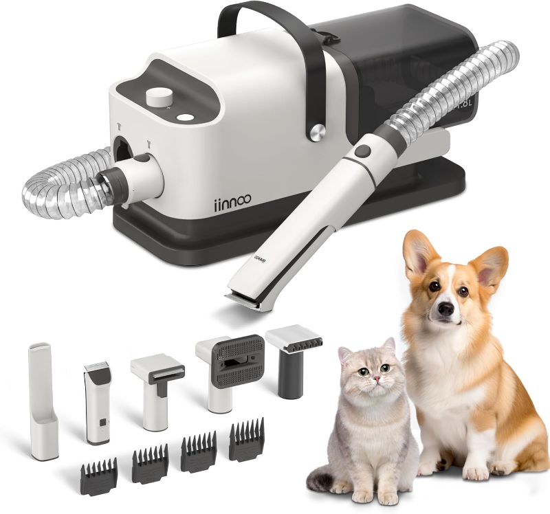 Photo 1 of A100 Dog Grooming Vacuum & Hair Dryer, 26000Pa Powerful 5 in 1 Pet Grooming Kit with Clippers, White
