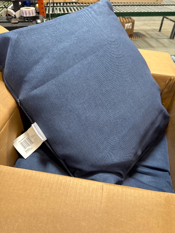 Photo 1 of Arden Outdoor Deep Seat Cushion Set, 22 in x 24 in, Weather-Proof, Rain-Proof, Fade Resistant Patio Cushion Sapphire Blue Leala