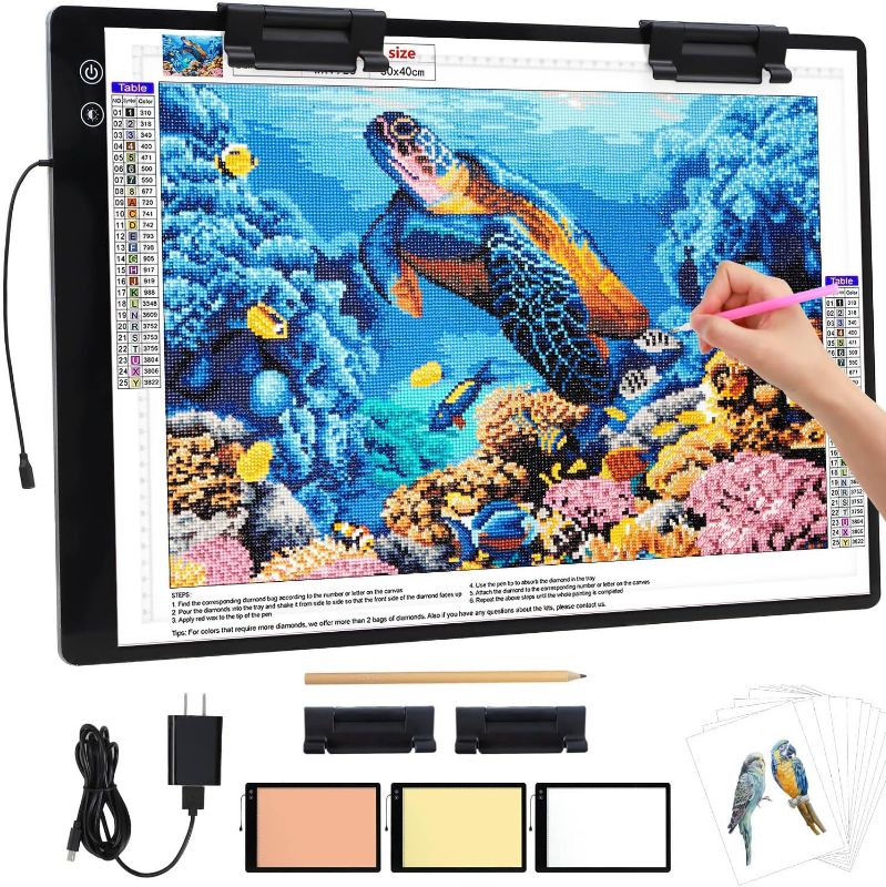 Photo 1 of Zocelight Rechargeable A2 Light pad for Diamond Painting,A2 Light Board with 5200mAh Battery,6 Levels Dimming/3 Color temperatures 5500 Lux Super Bright Light Box for Drawing,Sketching,Animation
