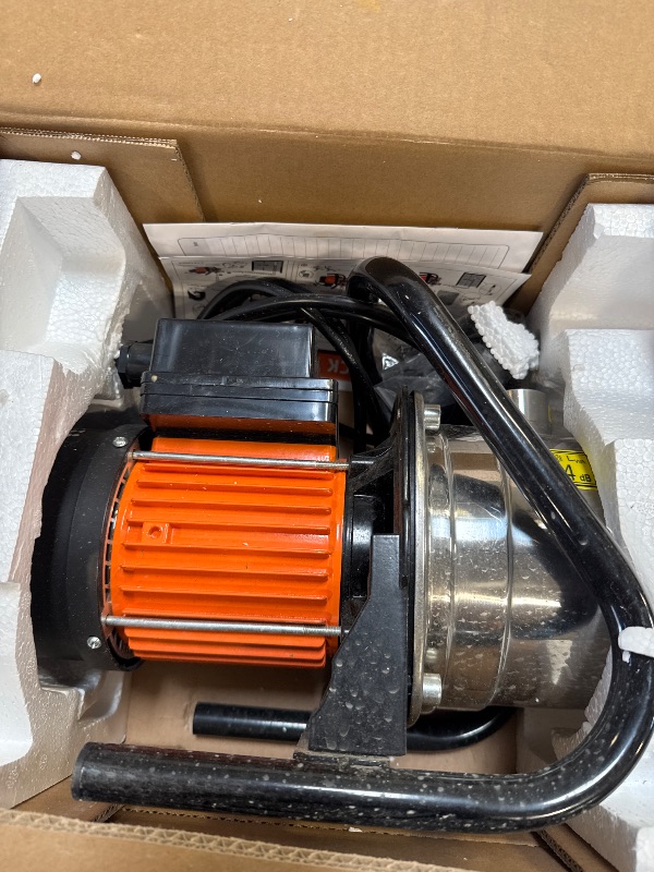 Photo 1 of Portable Electric Shallow Well Water Transfer Pump 1.6 HP 1800 GPH for Garden Booster Sprinkler Irrigation Lawn with Adapters
