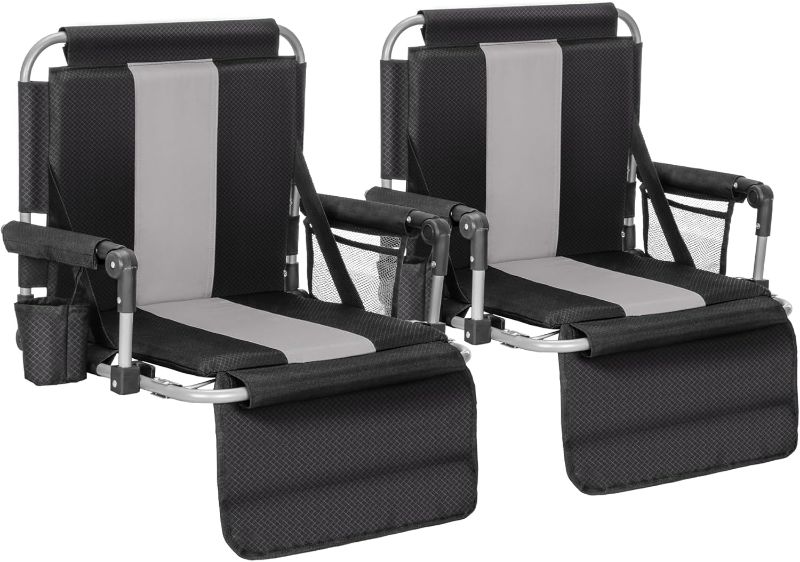 Photo 1 of ALPHA CAMP Stadium Seat Chair for Bleachers with Back & Arm Rest
