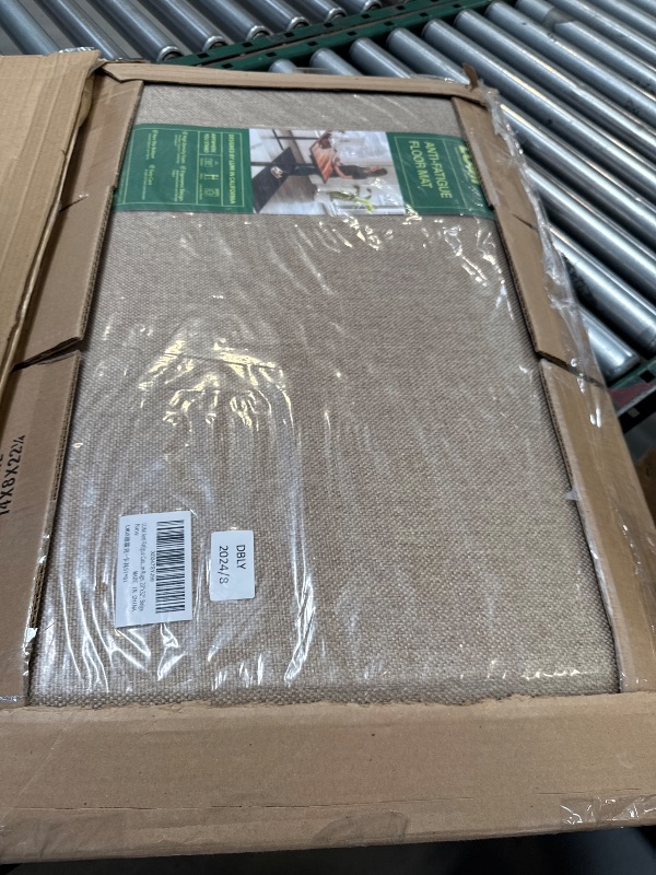 Photo 1 of LUMI Anti Fatigue Cushioned Comfort Mats for Standing, 3/4 Thick Ergonomic Mats for Desk Office, Non-Slip, Ultra Soft, Memory Foam Rugs for Home, Kitchen, Laundry, 20"x32", Beige

