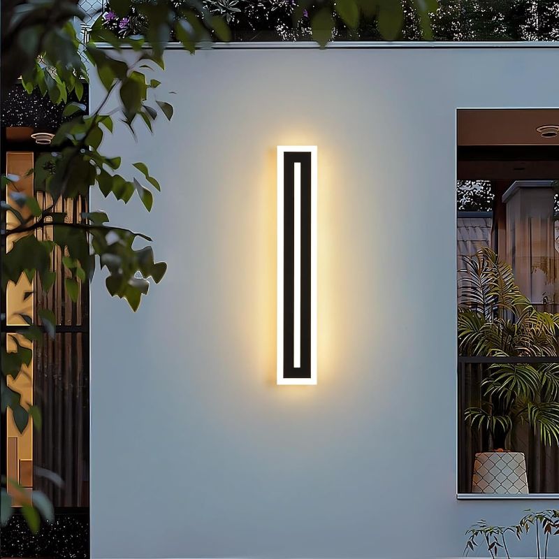 Photo 1 of 23.6in Outdoor Wall Sconces 18W Modern Outdoor Lights IP65 Exterior Light Fixture White Acrylic Sconces Wall Lighting Suitable for Porch Patio Gates Garage
