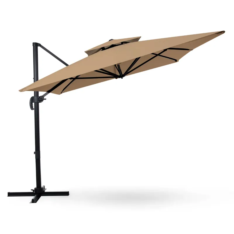 Photo 1 of Double Patio umbrella 9x12 beige
