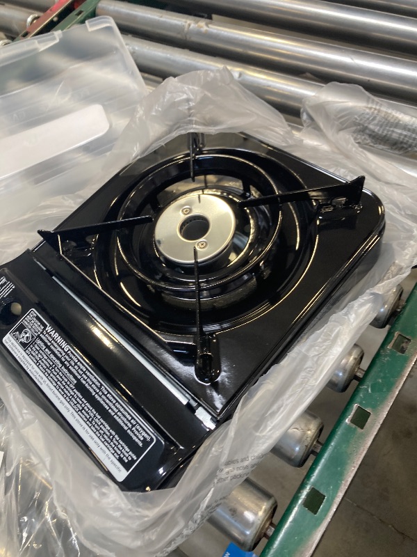 Photo 1 of GAS ONE GS-3800DF Dual Spiral Flame 11,000 BTU Portable Gas Stove with Heavy Duty Clear Carrying Case, CSA Listed , Black