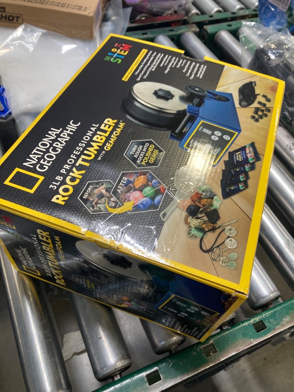 Photo 1 of National Geographic Rock Tumbler Kit - 3 Lb. Extra Large Capacity Barrel with 3-Speed Motor & 9-Day Timer, Kit Includes Rocks for Tumbling and Rock Polisher Grit, Rock Tumbler for Adults and Kids
