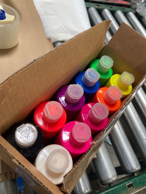 View 2 of Cra-Z-Art POP! Neon Washable Tempera Paint For Kids Bulk Pack 10ct, Assorted Fluorescent Colors Tempera Paint Set 8oz each bottle, Back To School Teachers Supplies