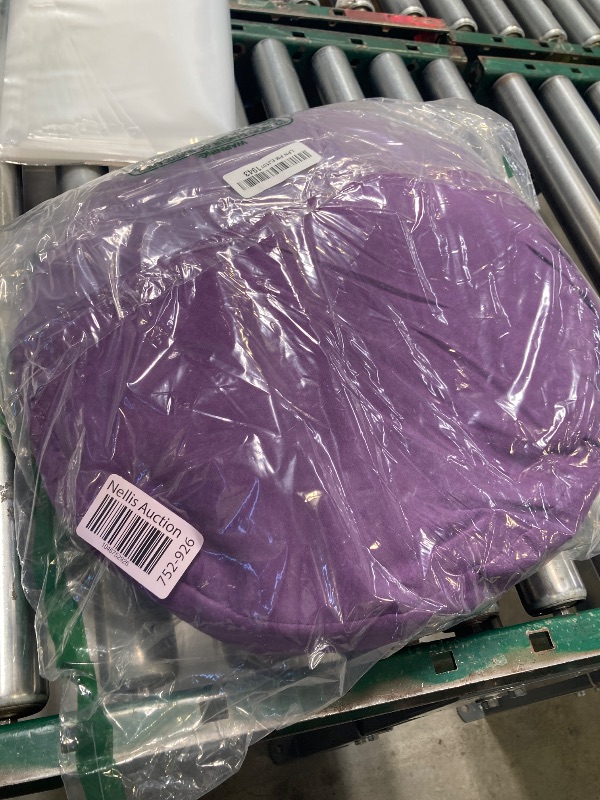 Photo 1 of Gaiam Zafu Yoga Meditation Cushion - Ergonomic Buckwheat Hull Floor Pillow for Posture Support, Tailored Comfort with Adjustable Filling, Carry Handle, Versatile for Pilates and Relaxation - Purple