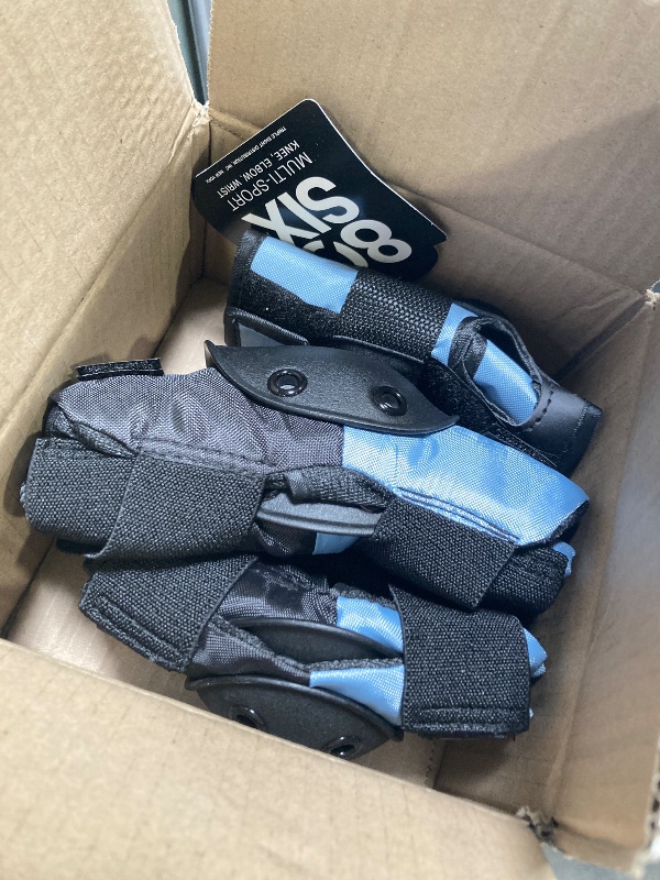 Photo 1 of 80Six Pad Set with Wristguards, Elbow Pads, and Knee Pads for Kids, Stone Blue, Junior - Ages 5+