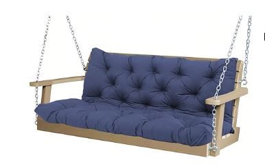 Photo 1 of 3-Seat Outdoor Swing Cushions, Waterproof, Navy Blue, Polyester & PP Cotton, 60x40x5 Inch