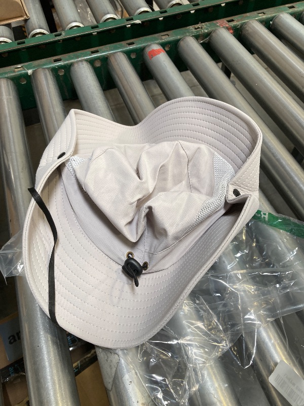 Photo 1 of PFFY Sun Bucket Hats for Men Women 3” Wide Brim UPF 50+ Fishing & Beach Hat Grey