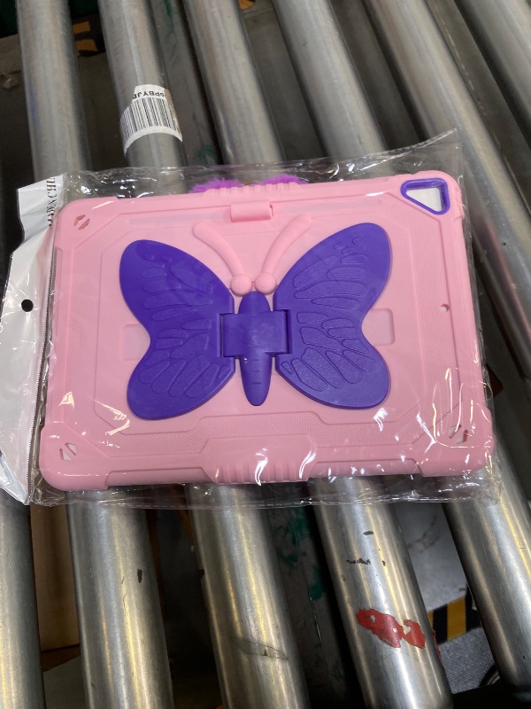Photo 1 of WESADN for iPad 9th Generation Case 8th 7th Gen 10.2 inch with Screen Protector/Butterfly Kickstand/Lanyard/Keychain Rugged Case with Pencil Holder for Kids Girls Cover for iPad 10.2 Case Pink Purple