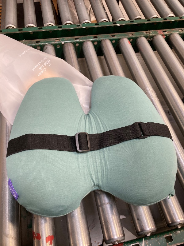 Photo 1 of C CUSHION LAB Extra Dense Lumbar Pillow - Patented Ergonomic Multi-Region Firm Back Support for Lower Back Pain Relief - Lumbar Support Cushion with Strap for Office Chair, Car, Sofa - Wellness Green