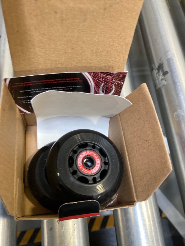 Photo 1 of Rollerex VXT100 85A Kids Inline Skate Wheels (2 wheels w/bearings, spacers and washers) (Steel Black) (Size Options) Use on Roller Blades, RipStiks (68mm)