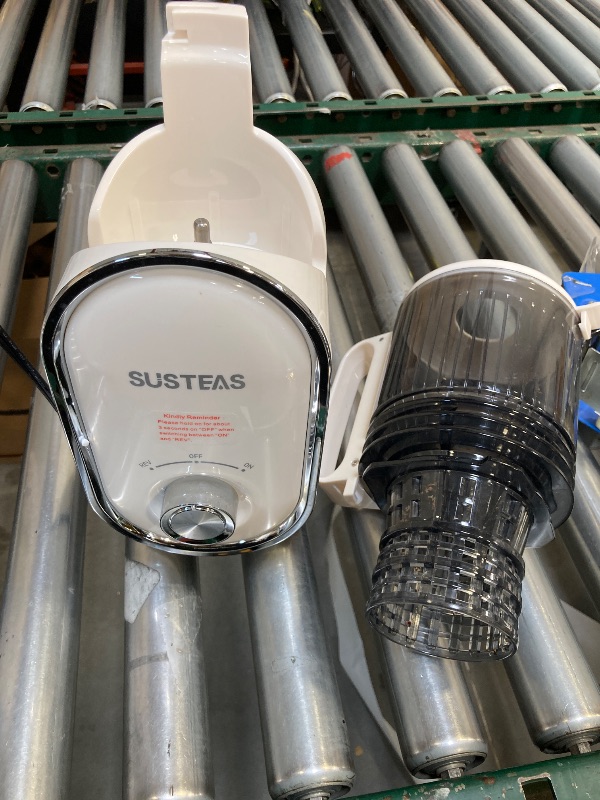 Photo 1 of SUSTEAS Cold Press Juicer, 5.3" Feed Chute Slow Masticating Machines with 300W, Fit Whole Fruits & Vegetables, Easy to Clean, High Juice Yield, White