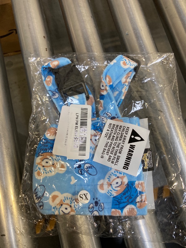 Photo 1 of Dog Diaper for Male Boy Belly Band Reusable Washable with Suspenders Soft Fleece (Blue Bear, XS: Waist 8" - 10")