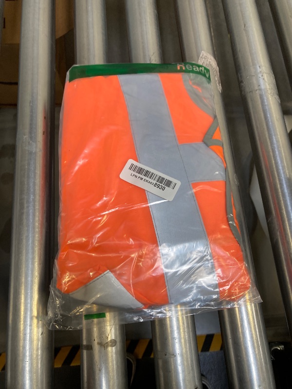Photo 1 of JKSafety 9 Pockets Class 2 High Visibility Zipper Front Safety Vest With Reflective Strips,Meets ANSI/ISEA Standard (150 Orange L)