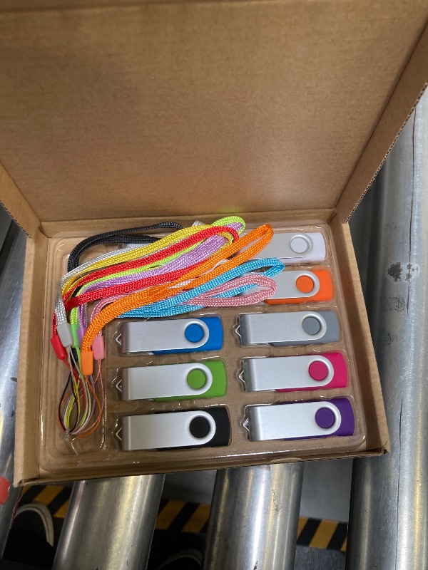 Photo 1 of 8GB Flash Drive Thumb Drives 10 Pack, USB 2.0 Flash Drive Memory Stick Backup Drive, Portable Pendrive Photo Stick Jump Drives with Lanyards, Office USB Storage Flash Drive Swivel Zip Drive, 10 Colors