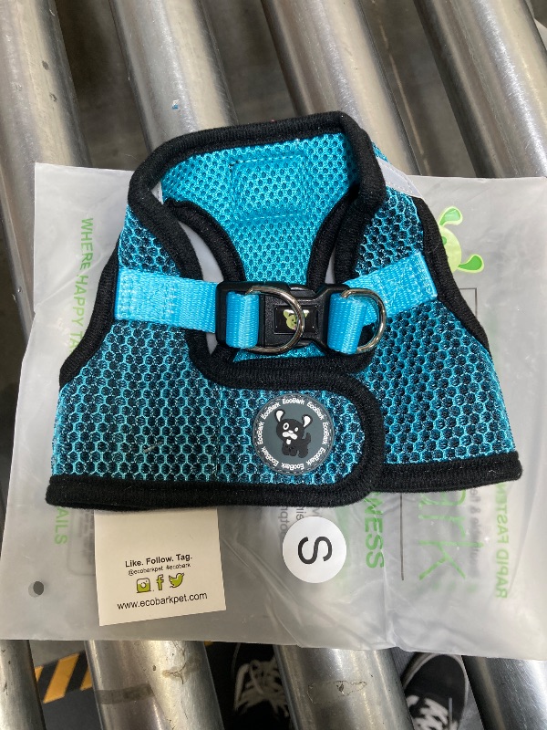 Photo 1 of EcoBark Dog Harness - Luxury Step in Dog Harnesses in Aqua Blue - Soft & Secure Halter Vest - Reflective & Adjustble Body Halter Wrap