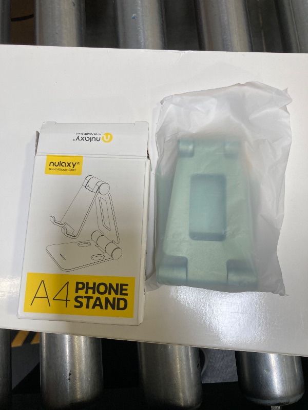 Photo 1 of Nulaxy Dual Folding Cell Phone Stand, Fully Adjustable Foldable Desktop Phone Holder Cradle Dock Compatible with Phone 16 15 14 13 12 11 Pro Xs Xs Max Xr X 8, Nintendo Switch, All Phones- Green