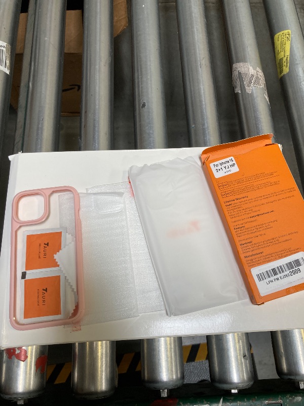 Photo 1 of TAURI 3 in 1 for iPhone 15 Case, [Not-Yellowing] with 2X Screen Protector, [Military Grade Drop Protection] Shockproof Slim Phone Case for iPhone 15, Pink