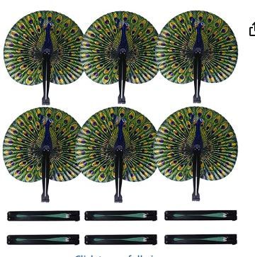 Photo 1 of 20 Pcs 10" Safari Print Peacock Fans Decorations Animal Folding Paper Hand Fans Bulk for Gifts,Weddings Festival,Birthday,Summer,Party Favors,School Cultural Shows

