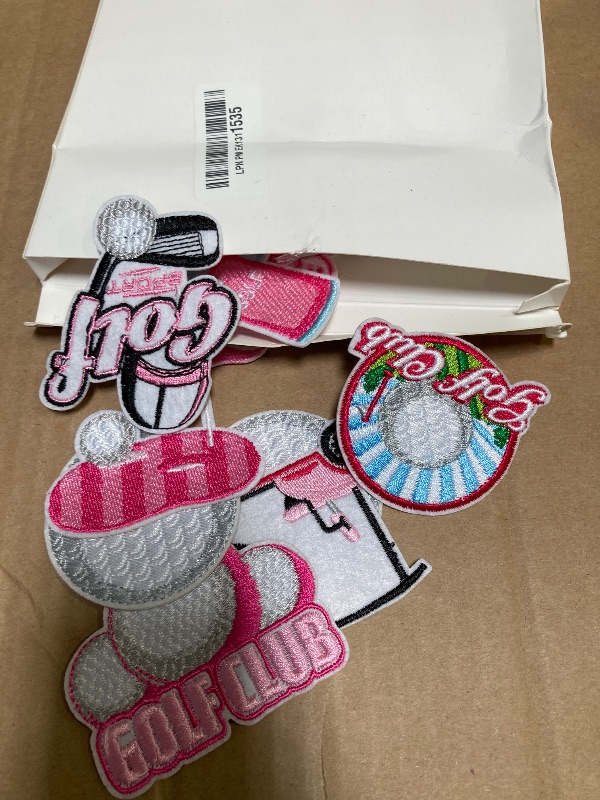 Photo 1 of Tigeen 48 Pcs Pink Golf Iron on Patches Sports Embroidery Applique Pink and Green Golf Ball Sewing Patches for Clothing, Jackets, Jeans, Bags, Dress, Hats DIY Applique Emblem Accessory