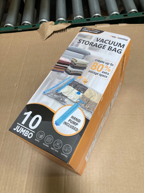 Photo 1 of 10 Jumbo Vacuum Storage Bags, Space Saver Bags Compression Storage Bags for Comforters and Blankets, Vacuum Sealer Bags for Clothes Storage, Hand Pump Included
