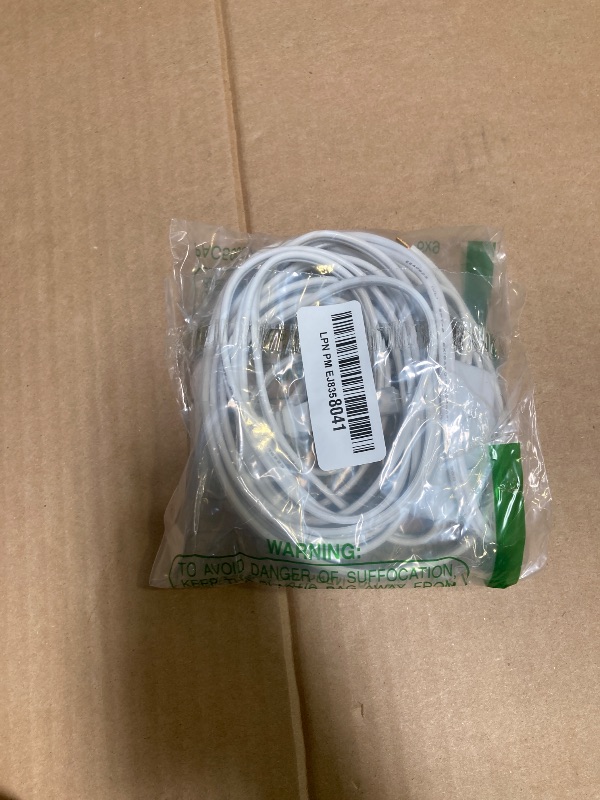 Photo 1 of 12FT Replacement Lamp Cord, 18 AWG 2 Prong Power Cord Cable with On Off Button Switch, Stripped Ends Ready for Wiring and Applicable to All Kinds of Household Lamps, White