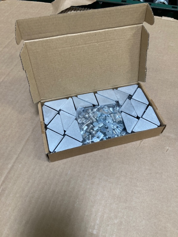 Photo 1 of FORRCKY 20 Sets 10 Series Aluminum Extrusion Profiles Corner Bracket 1010 90 Deg Right Angle Brackets Connectors wtih Nut Bolts for 1" x 1" 1 Inch Series Extruded Aluminum Joint L Connect