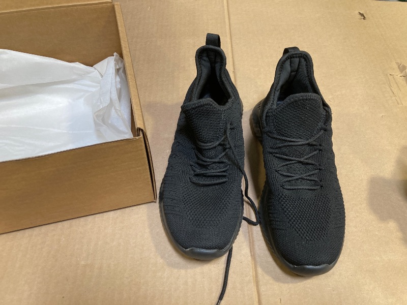 Photo 1 of Feethit Womens Slip On Walking Shoes Non Slip Running Shoes Breathable Workout Shoes Lightweight Gym Sneakers All Black Size 6.5