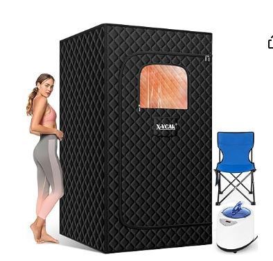 Photo 1 of Upgraded Sauna Box for Relaxation, Detoxification, Portable Steam Sauna for Home with Steamer, 9 Levels, 2.6’ x 2.6’ x 5.9’