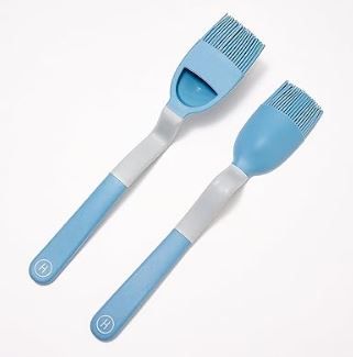 Photo 1 of Set of 2 Silicone No Waste Basting Brushes Model K90719 (Blue)
