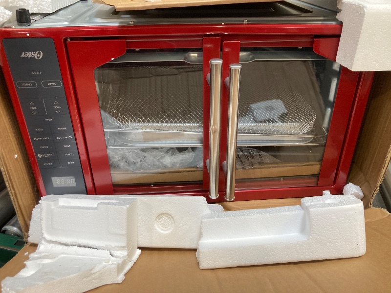 Photo 1 of Oster Air Fryer Oven, 10-in-1 Countertop Toaster Oven Stainless Steel French Doors
