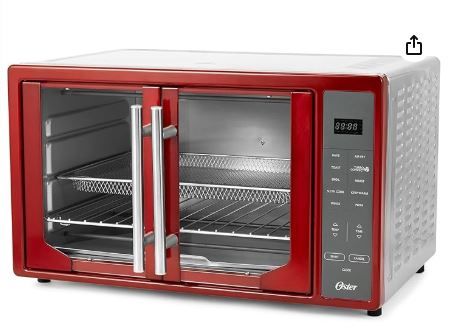 Photo 1 of Oster Air Fryer Oven, 10-in-1 Countertop Toaster Oven Stainless Steel French Doors