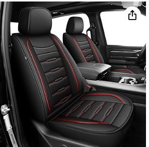 Photo 1 of AOMSAZTO Fit for 2009-2025 Dodge Ram 1500 2500 3500 Truck Waterproof Seat Covers Full Set Fit for Crew Cab Regular Cab Pickup Faux Leather Seat Protector Vehicle Cushion Covers(5 Seater,Black&Redline)
