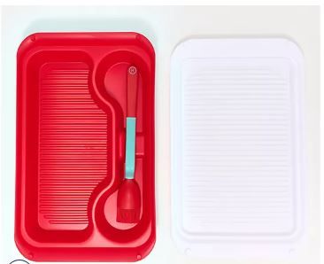 Photo 1 of Henning Lee BBQ Prep Tray with Lid & Marinating Brush
