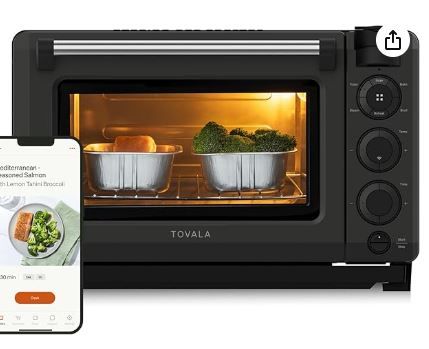 Photo 1 of Tovala Smart Oven Pro, 6-in-1 Countertop Convection Oven - Steam, Toast, Air Fry, Bake, Broil, and Reheat - Smartphone Control Steam & Air Fryer Oven Combo- GRAY
