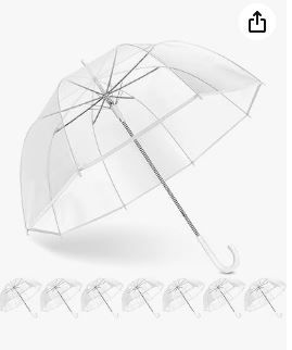 Photo 1 of 8 Pack Clear Bubble Umbrella Wedding, High-Visibility Transparent Rain Umbrellas Bulk, Windproof Large Clear Umbrella, Firm and Durable, Dome Umbrellas for Wedding Bride Groom Photography Golf Outdoor