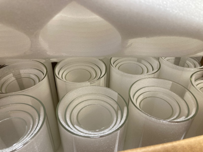 Photo 1 of 48 Pack Clear Glass Cylinder Vases for Centerpieces - Different Sizes Floating Candle Vases Holder -4", 6", 8",10" Hight Perfect for Weddings and Events
