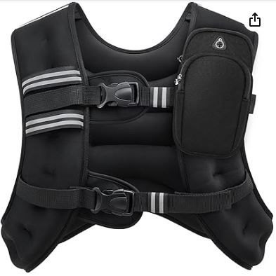 Photo 1 of ZELUS Weighted Vest, 6lb/8lb/12lb/16lb/20lb/25lb/30lb Weight Vest with Reflective Stripe for Workout, Strength Training, Running, Fitness, Muscle Building, Weight Loss, Weightlifting
