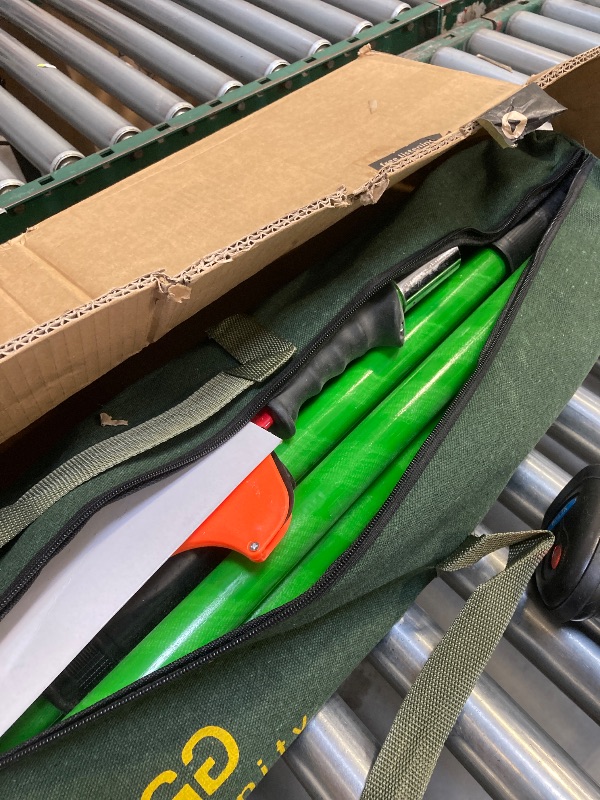 Photo 1 of 27FT Manual Pole Saw, Tree Branch Trimmer with 8-Section Fiberglass Handle, Sharp Steel Blade, Lightweight Extendable Design for High Branch Trimming, Ideal for Palms and Shrubs
