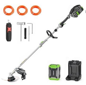Photo 1 of 60V Lithium Ion Cordless String Trimmer, 17 Inch Two Speed Brushless String Trimmer with 5.0Ah Battery and Charger
