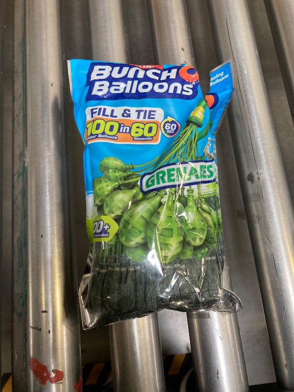 Photo 1 of Bunch O Balloons 100 Grenade Rapid-Filling Self-Sealing Water Balloons by ZURU, (Model: 56112Q), Green
