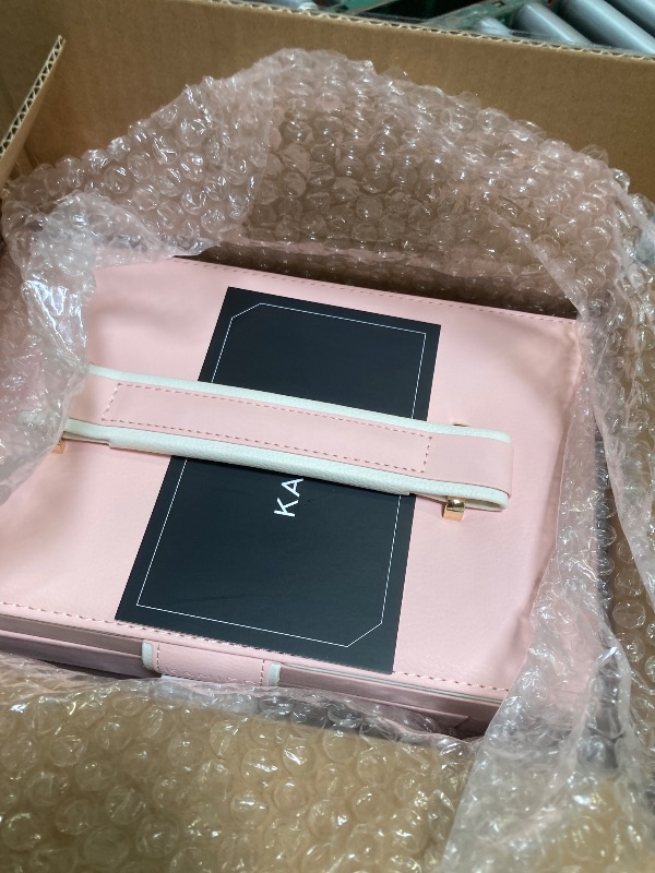 Photo 1 of KAMIER Jewelry Box for Women, 6-Layer Large Jewelry Organizer Box with Mirror & 5 Drawers for Rings, Earrings, Necklaces, Bracelets,Pink