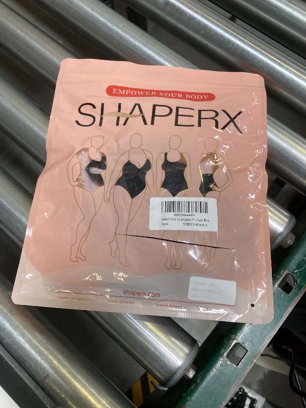 Photo 1 of SHAPERX No Pads Everyday Bra Full-Coverage Unlined Plunge Comfort Bra Soft Wirefree Bralette,SZ8021-Black-L