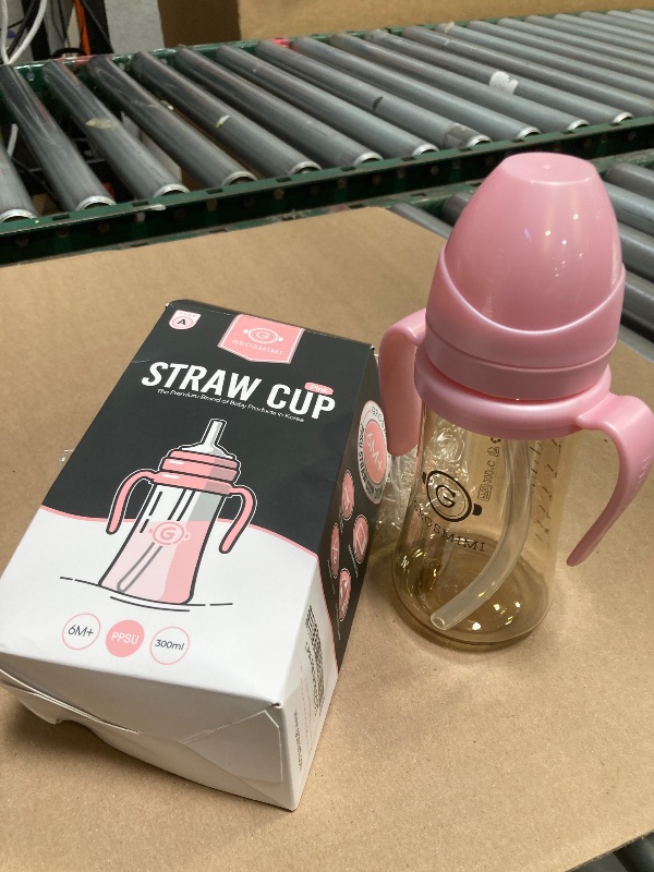 Photo 1 of GROSMIMI Spill Proof no Spill Magic Sippy Cup with Straw with Handle for Baby and Toddlers, Customizable, PPSU, BPA Free 10 oz (Pink)