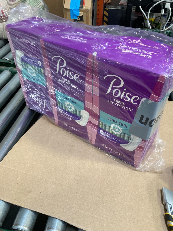 Photo 1 of Poise Ultra Thin Incontinence Pads & Postpartum Pads for Bladder Leaks, 6 Drop Ultimate Absorbency, Long Length, 78 Count, Packaging May Vary